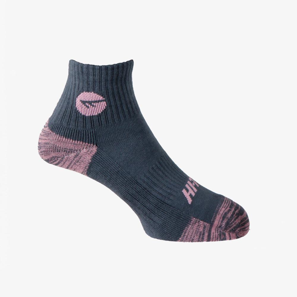 Hi-Tec Ladies Exploration Short Socks: Cushioned Heel, Non-Slip Rib Top