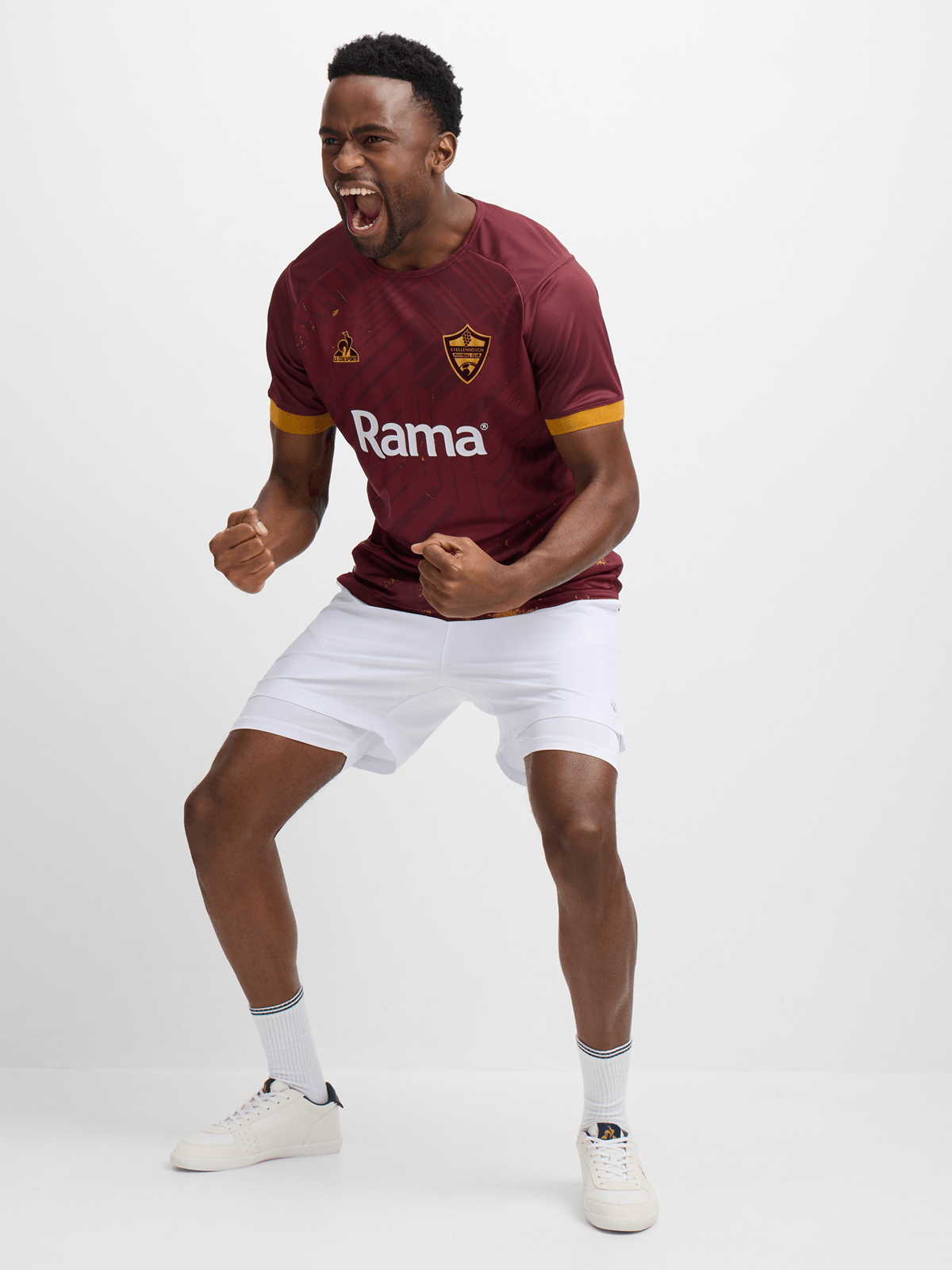 Le Coq Sportif Men&#39;s Stellenbosch FC Home Maroon Athletic Stadium Jersey