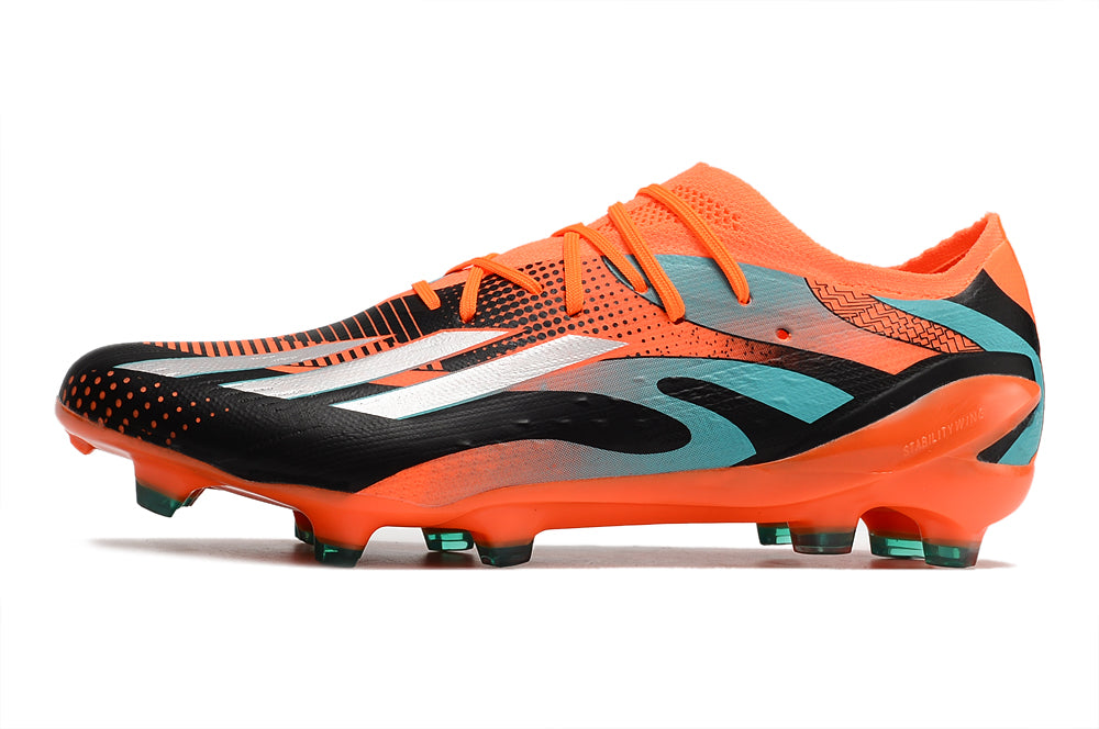 X SPEEDPORTAL MESSI.1 FIRM GROUND - Team Solar Orange / Silver Metallic / Core Black