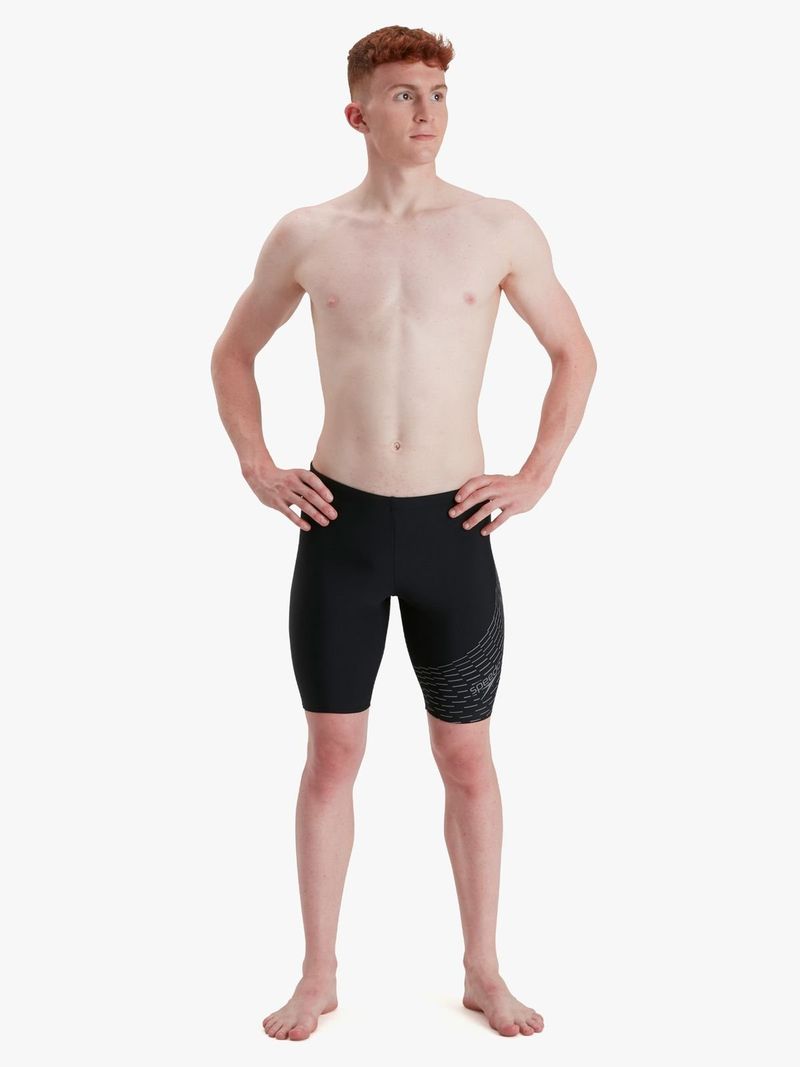 Speedo Men&#39;s Medley Logo Jammer: Durable Chlorine-Resistant Training Swim Trunks