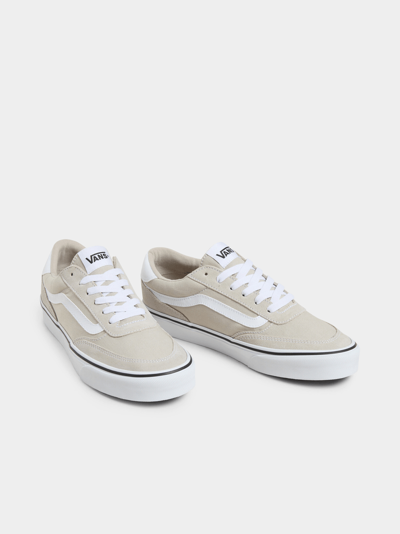 Vans Men&#39;s Primary Check Old Skool Grey/White Suede Canvas Sneakers