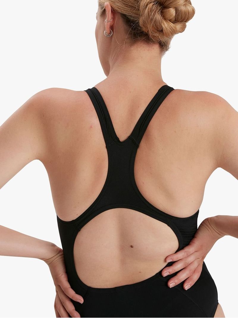 Speedo Women&#39;s Eco Endurance+ Medalist Black Swimsuit for Training and Performance