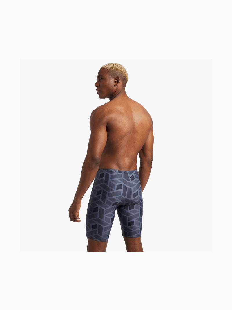 TS Men&#39;s All-Over Print Grey Swim Jammer - Durable, Stylish Performance Swimwear