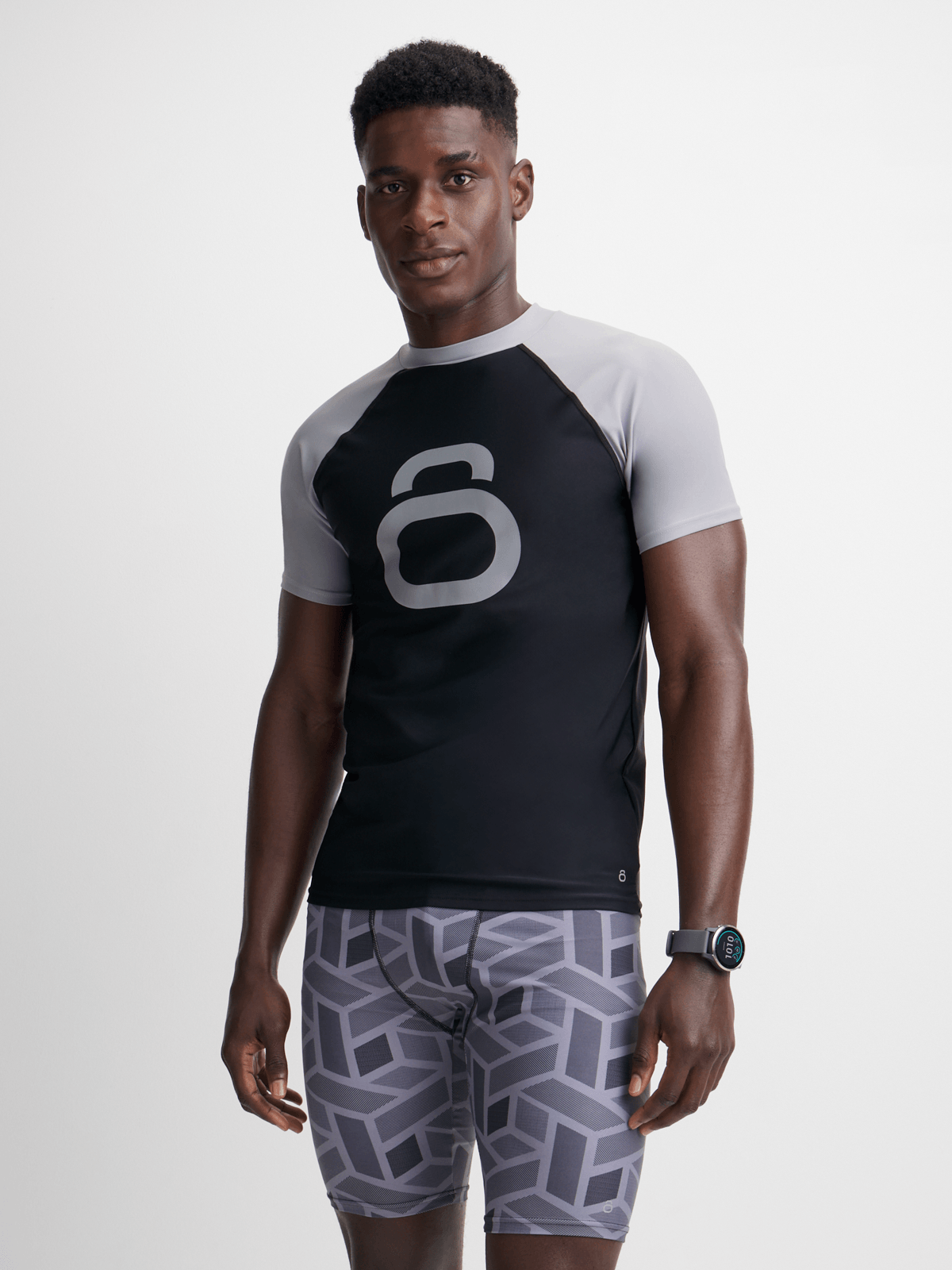 TS KB Men&#39;s Quick-Dry Grey/Black Rash Vest: Ultimate UV Protection for Water Sports