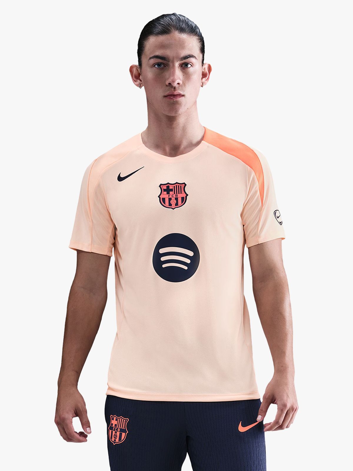 Nike Men&#39;s Barcelona Dri-Fit Strike Third Mango Soccer Tee