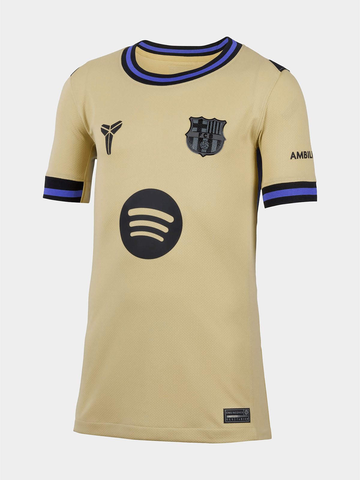 Nike Youth Barcelona Away Jersey Gold Purple Black, Dri-FIT, Stadium Edition, Short Sleeve