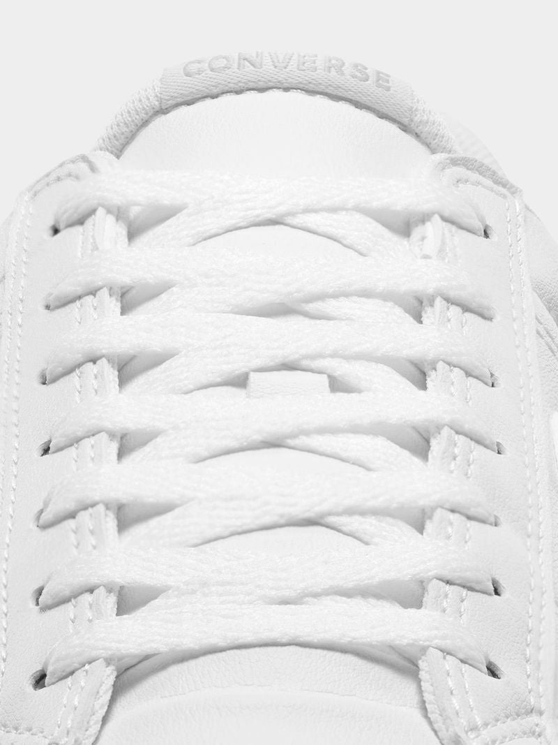 Converse Men&#39;s White Faux Leather Low-Top Sneakers for Everyday Comfort Style