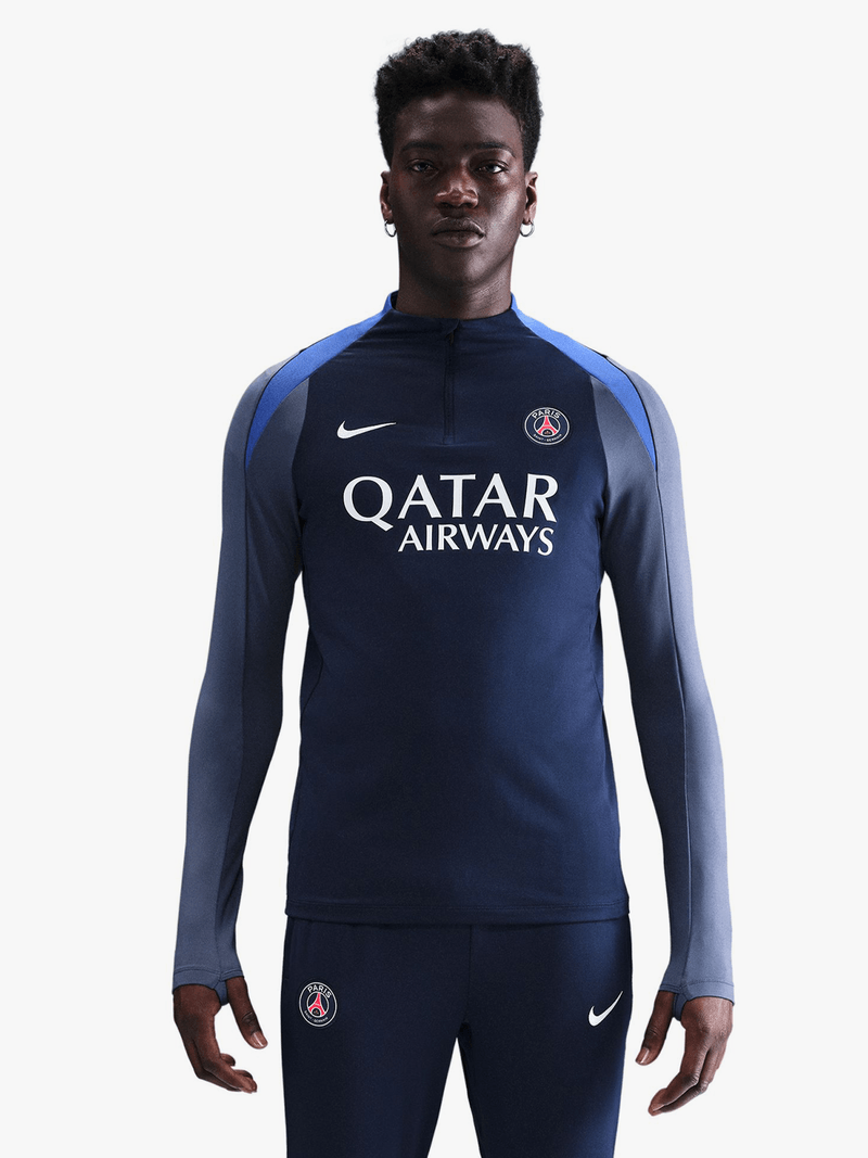 Nike Men's PSG Dri-Fit Strike Navy Soccer Training Top with Thumbholes
