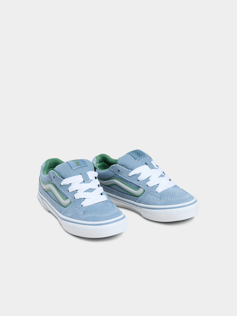 Vans Caldrone Junior Grade-School Sneakers - Vibrant Blue Green White Comfort