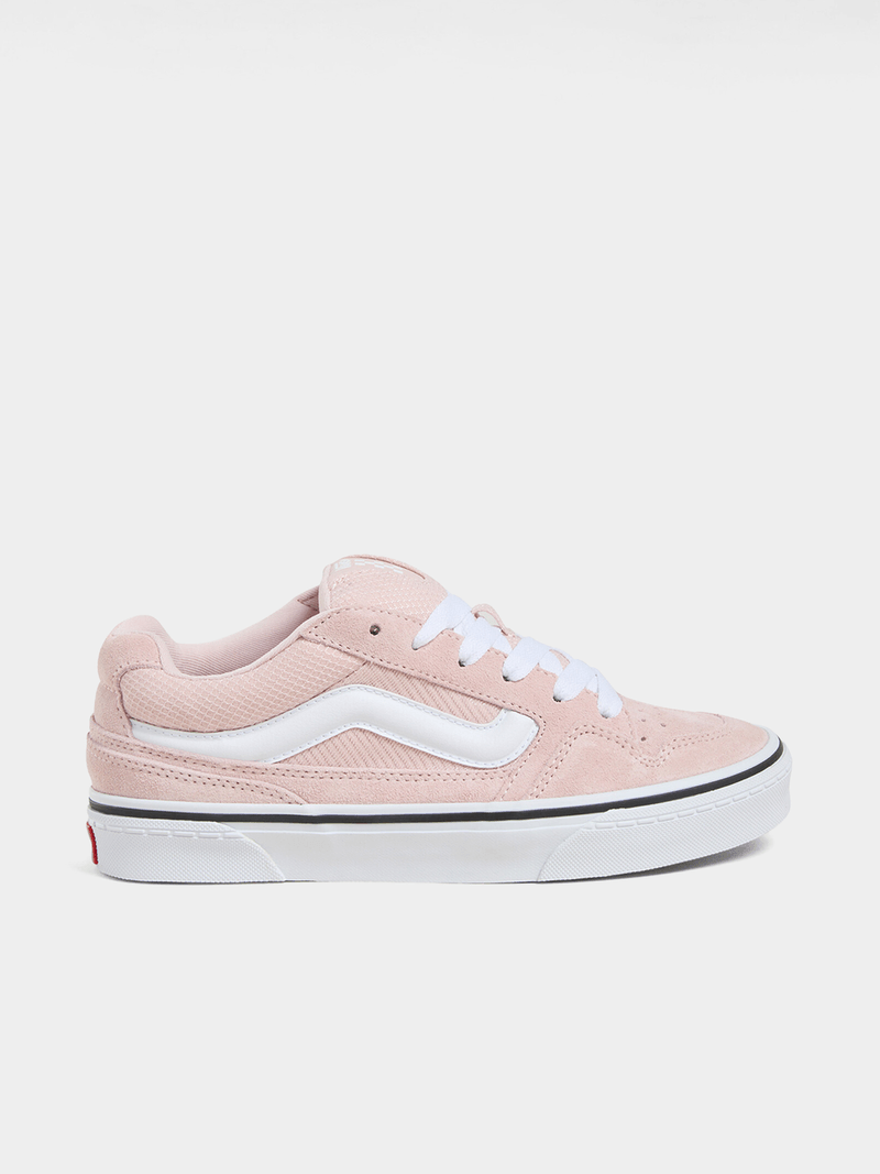 Vans Women&#39;s Caldrone Suede Sepia Rose Skate Sneakers - Padded Comfort