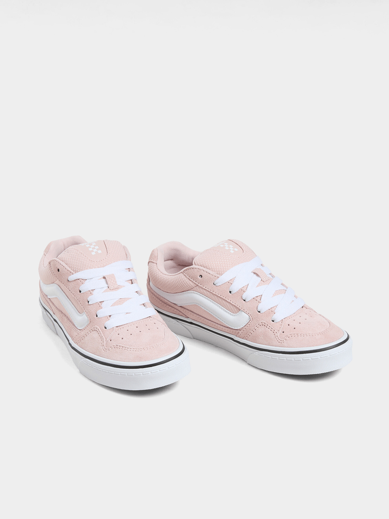 Vans Women&#39;s Caldrone Suede Sepia Rose Skate Sneakers - Padded Comfort