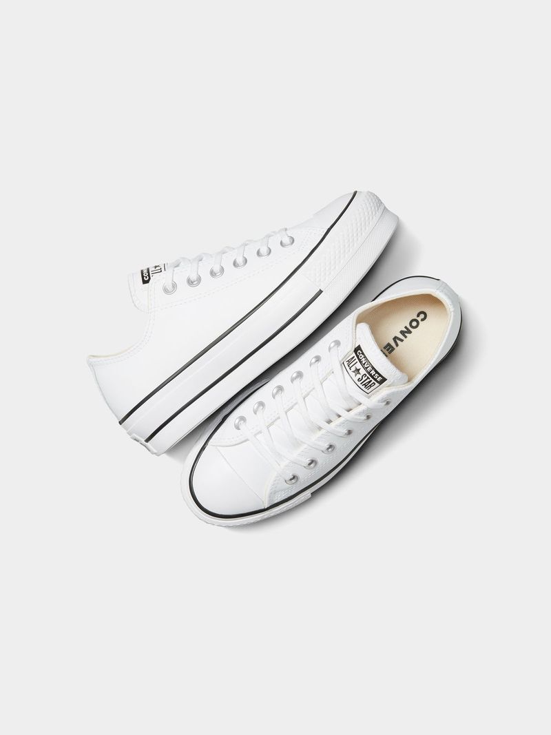 Chic Converse Women&#39;s All Star Lift Leather Platform White Sneakers