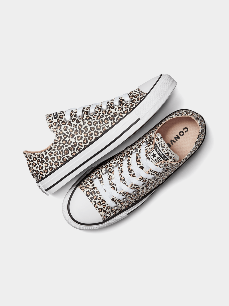 Converse Women&#39;s Chuck Taylor All Star Ox Low-Top Canvas Leopard Sneakers