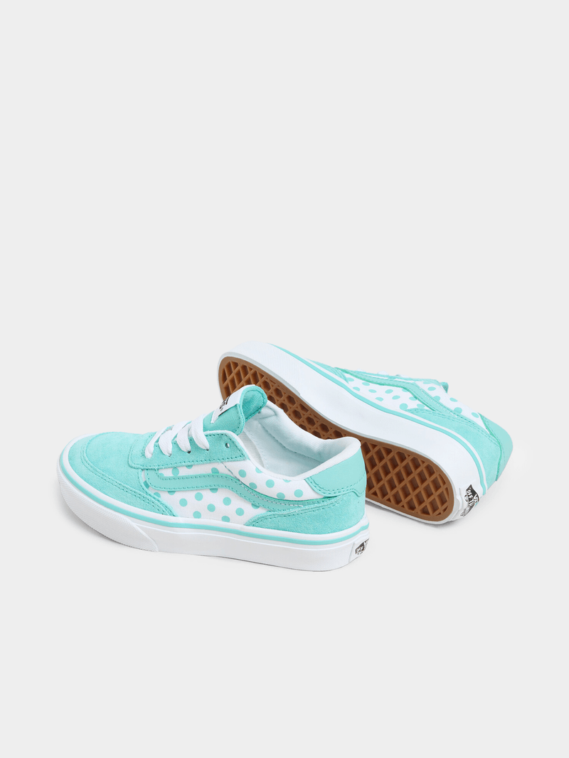 Vans Junior Pre-School Mint Polkadot Low-Top Sneakers - Durable Suede Canvas Kids Shoes
