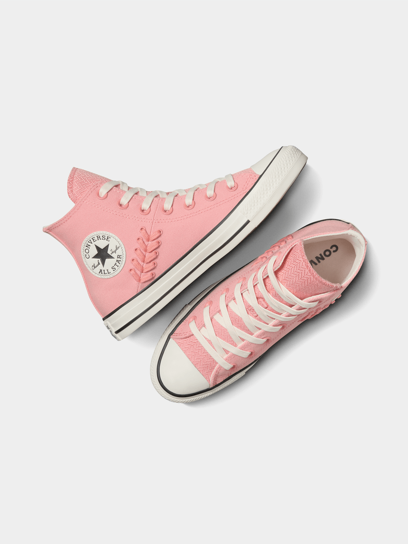 Converse Womens Chuck Taylor All Star Crafted Laces Flamingo Pink High-Top Sneakers