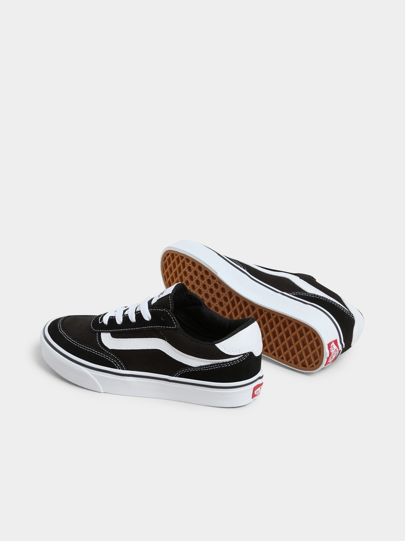 Stylish Women&#39;s Vans Brooklyn Suede Black/White Platform Casual Sneakers