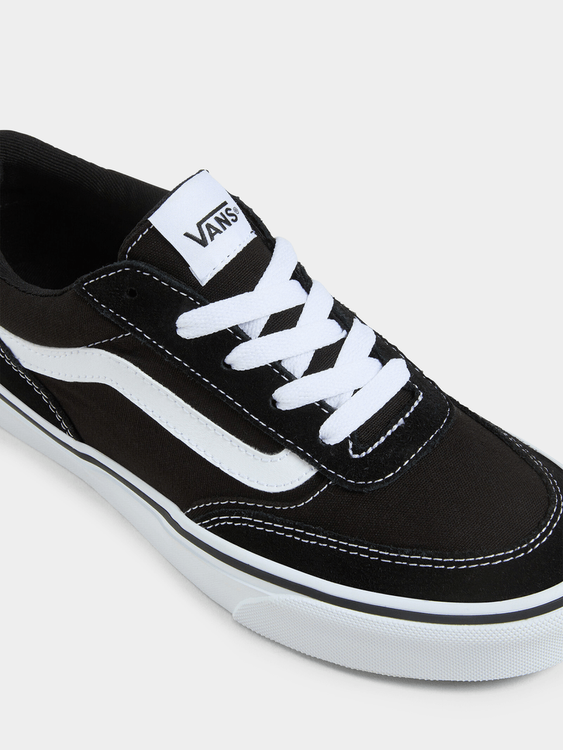 Stylish Women&#39;s Vans Brooklyn Suede Black/White Platform Casual Sneakers
