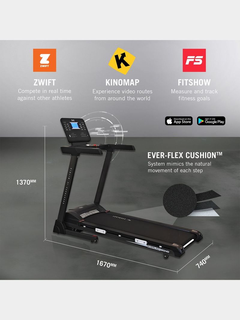 Smart Bluetooth Fitness Treadmill with 15-Level Incline, Zwift & Kinomap App Connectivity