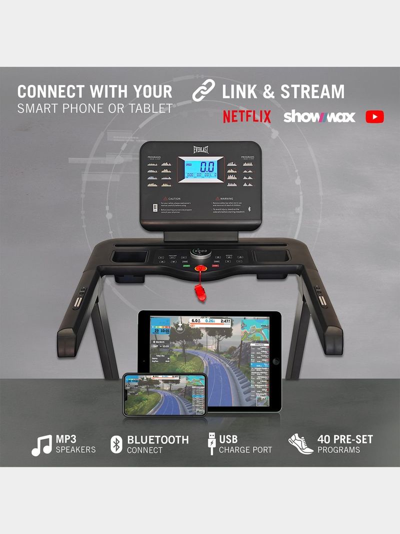 Smart Bluetooth Fitness Treadmill with 15-Level Incline, Zwift &amp; Kinomap App Connectivity