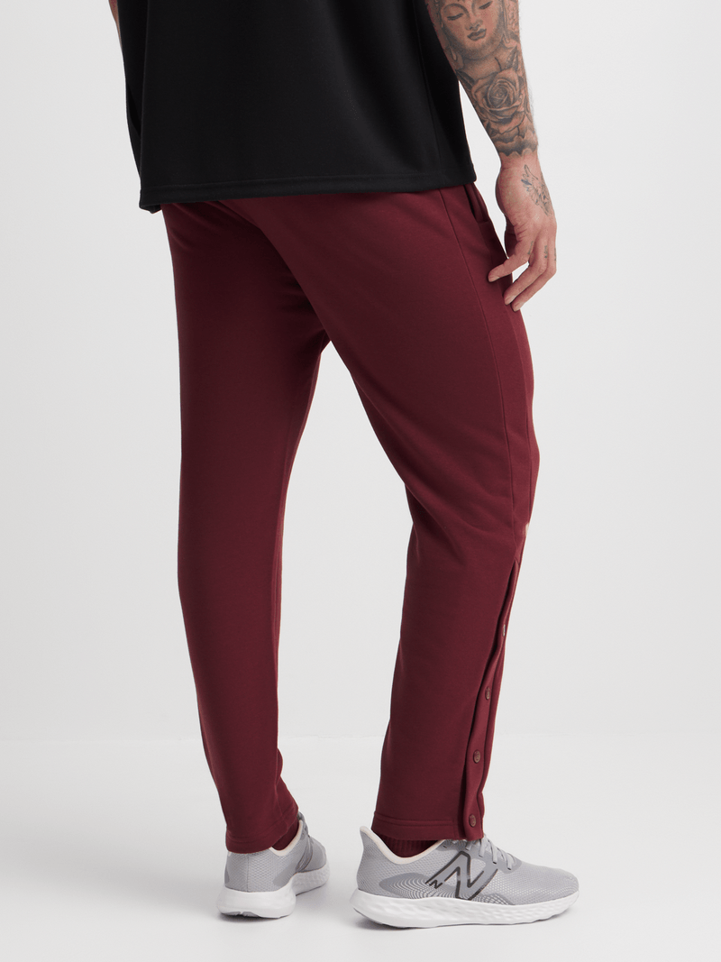Men's Maroon Open Leg Piping Detail Fleece Joggers – Ultimate Comfort & Style
