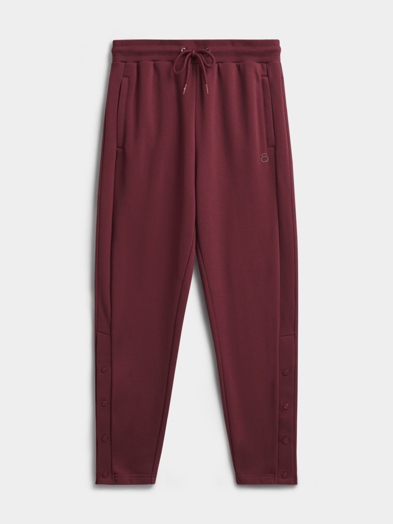 Men&#39;s Maroon Open Leg Piping Detail Fleece Joggers – Ultimate Comfort &amp; Style
