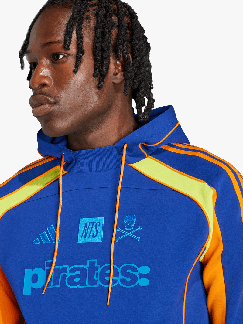 Adidas Men&#39;s Orlando Pirates NTS Navy Orange Football Hoodie with Graphic Design