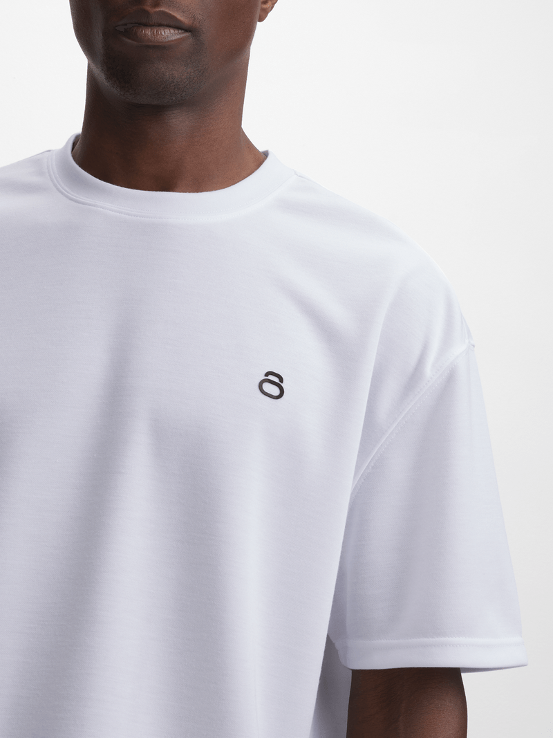 Men's Premium Interlock Tonal White Tee – Soft, Durable, Workout & Style