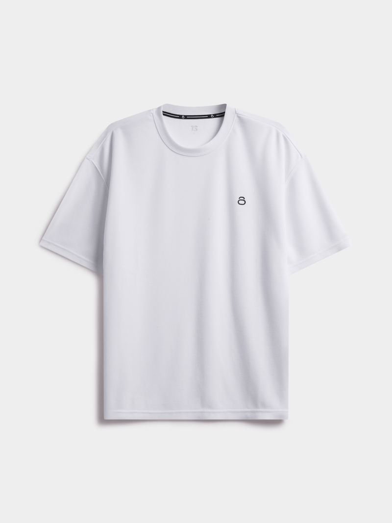 Men&#39;s Premium Interlock Tonal White Tee – Soft, Durable, Workout &amp; Style
