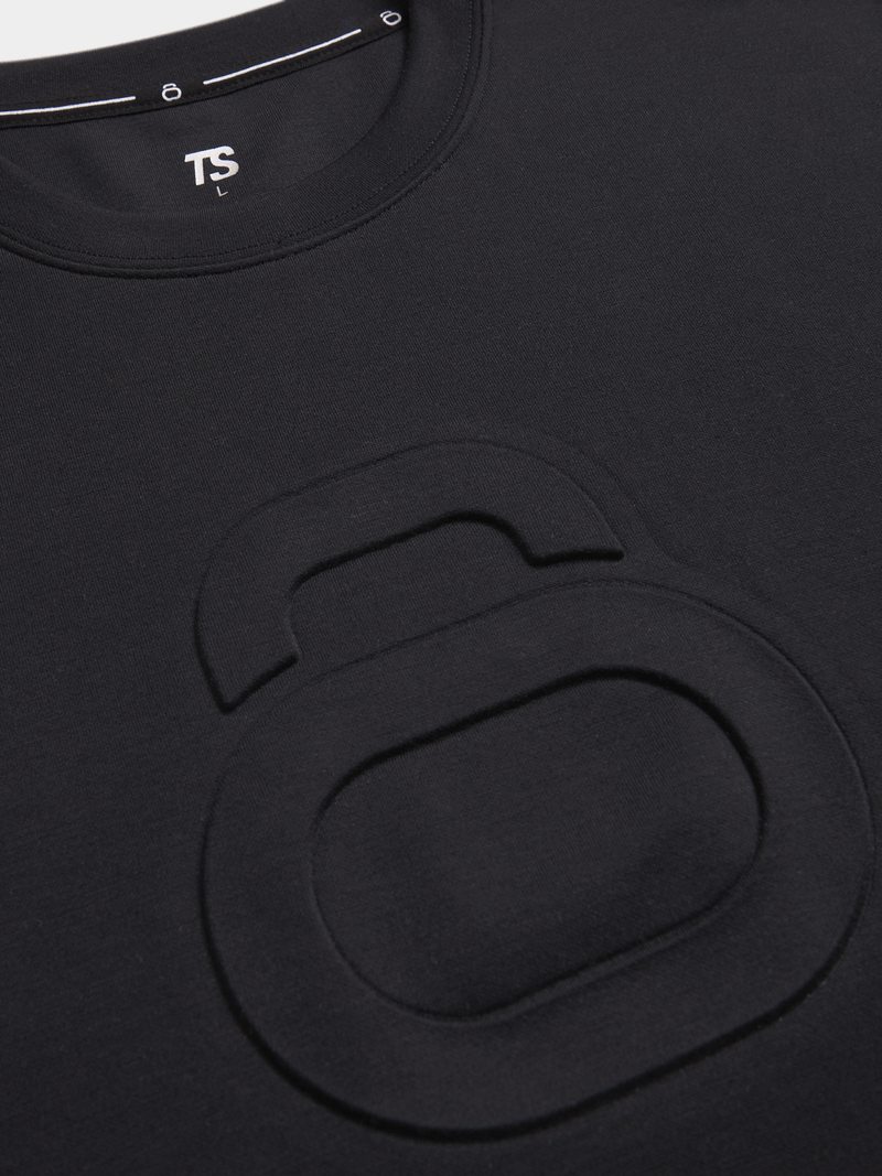 Men's Premium Tonal Black Tee - Durable Interlock Fabric for Training