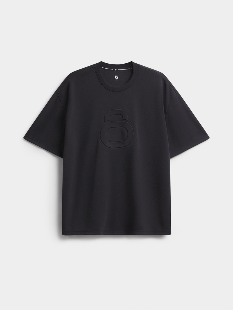 Men&#39;s Premium Tonal Black Tee - Durable Interlock Fabric for Training