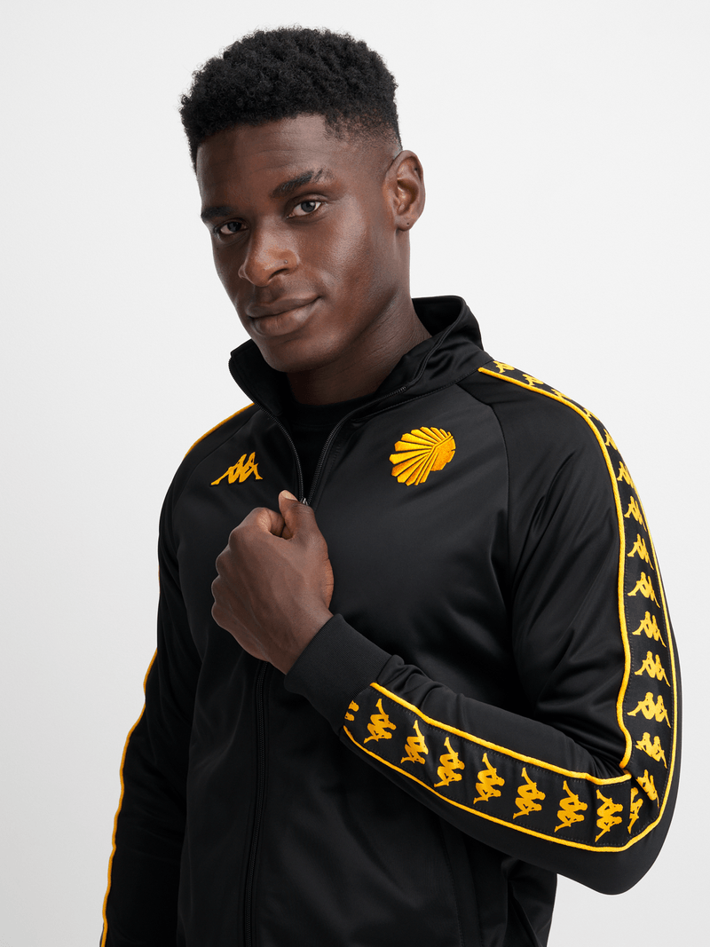 Kappa Kaizer Chiefs 222 Banda Annistony Black Yellow Jacket - Stylish Track Jacket
