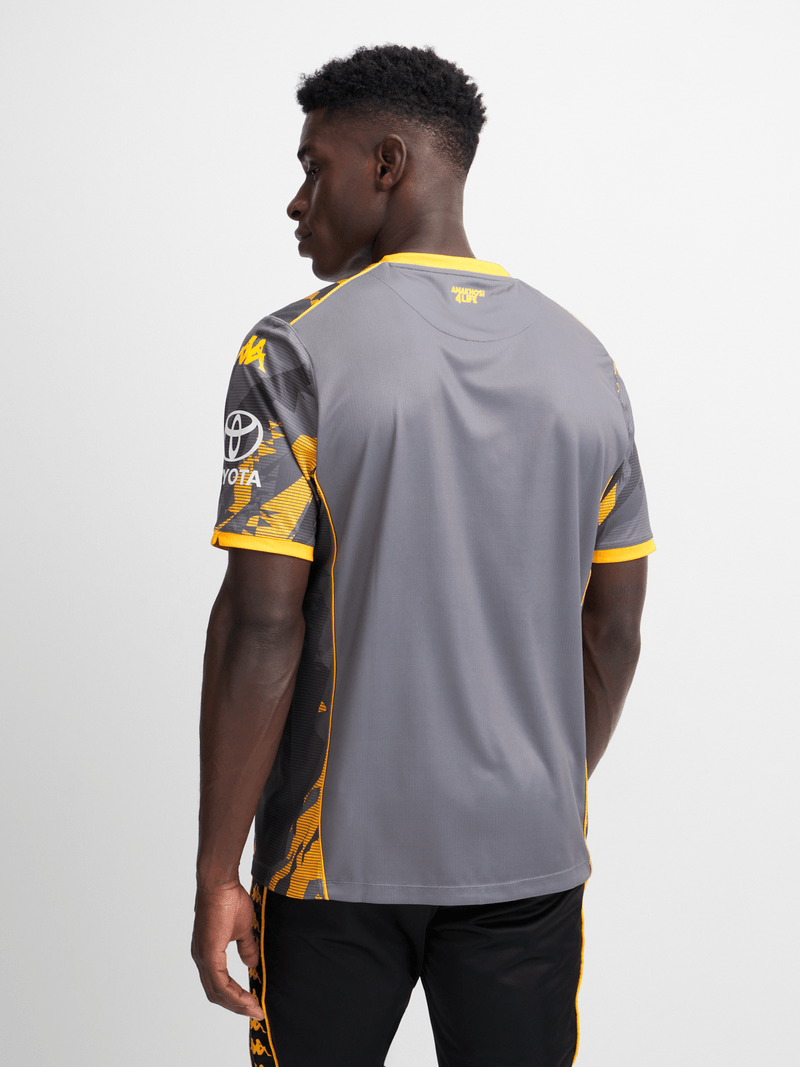 Kappa Men&#39;s Kaizer Chiefs Away 25/26 Grey Kombat Performance Stadium Jersey