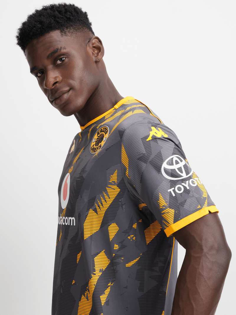 Kappa Men's Kaizer Chiefs Away 25/26 Grey Kombat Performance Stadium Jersey