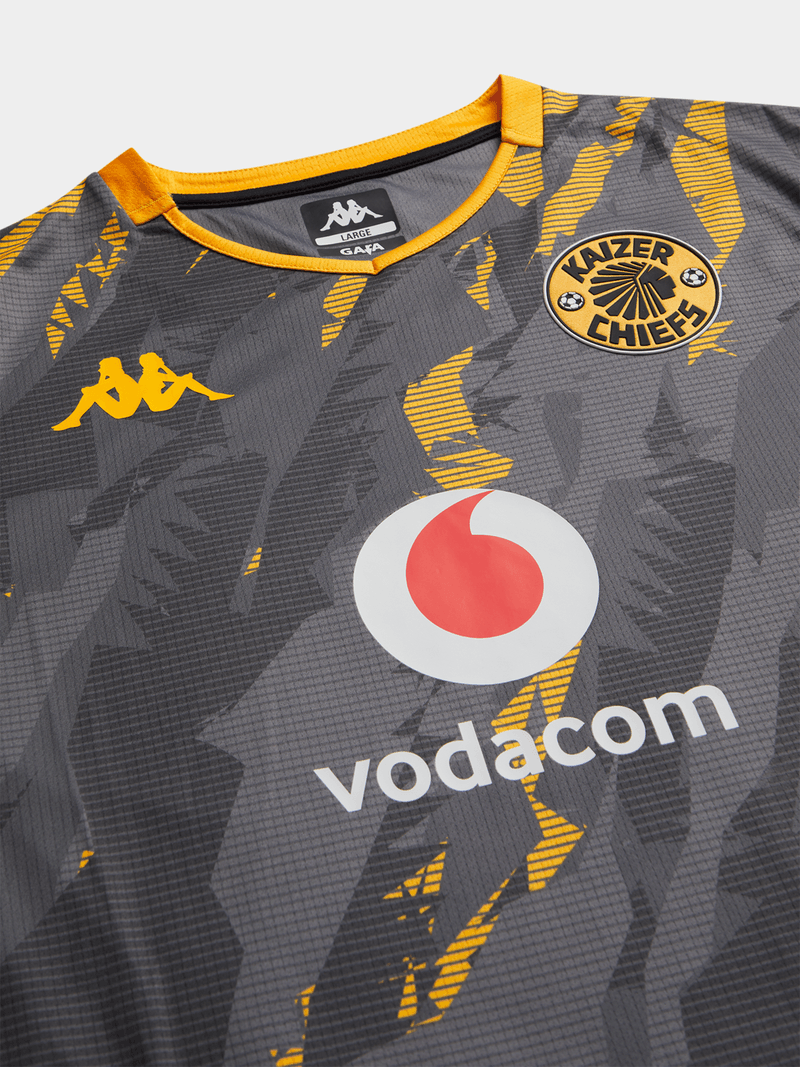 Kappa Men&#39;s Kaizer Chiefs Away 25/26 Grey Kombat Performance Stadium Jersey
