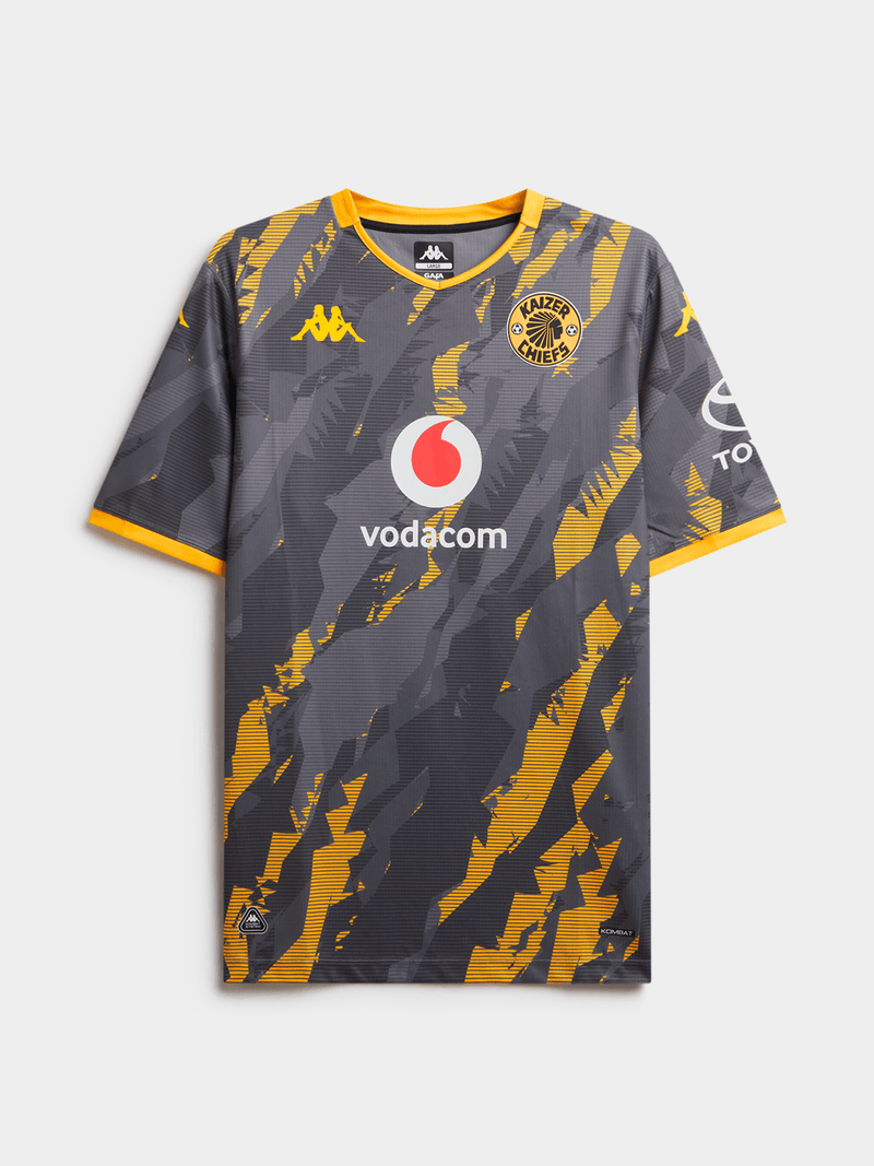 Kappa Men&#39;s Kaizer Chiefs Away 25/26 Grey Kombat Performance Stadium Jersey