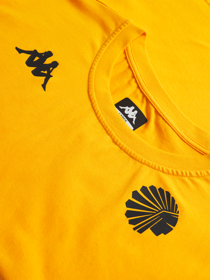 Kappa Men's Kaizer Chiefs Amemod Yellow Short Sleeve Cotton Fan Tee