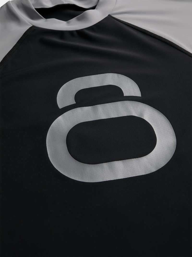 TS KB Men&#39;s Quick-Dry Grey/Black Rash Vest: Ultimate UV Protection for Water Sports