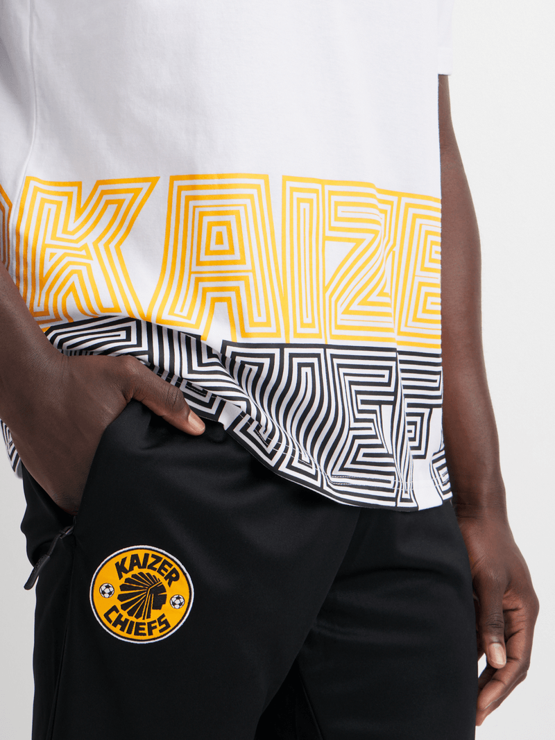Kappa Men&#39;s Kaizer Chiefs Ametod White Cotton Tee - Official Fan Gear
