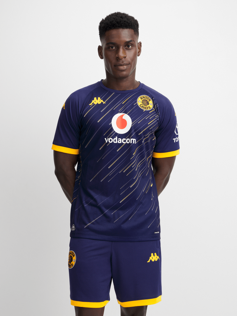 Kappa Men's Kaizer Chiefs Technical Warm Up 25/26 Blue/Yellow Soccer Jersey