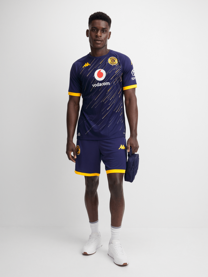 Kappa Men&#39;s Kaizer Chiefs Technical Warm Up 25/26 Blue/Yellow Soccer Jersey