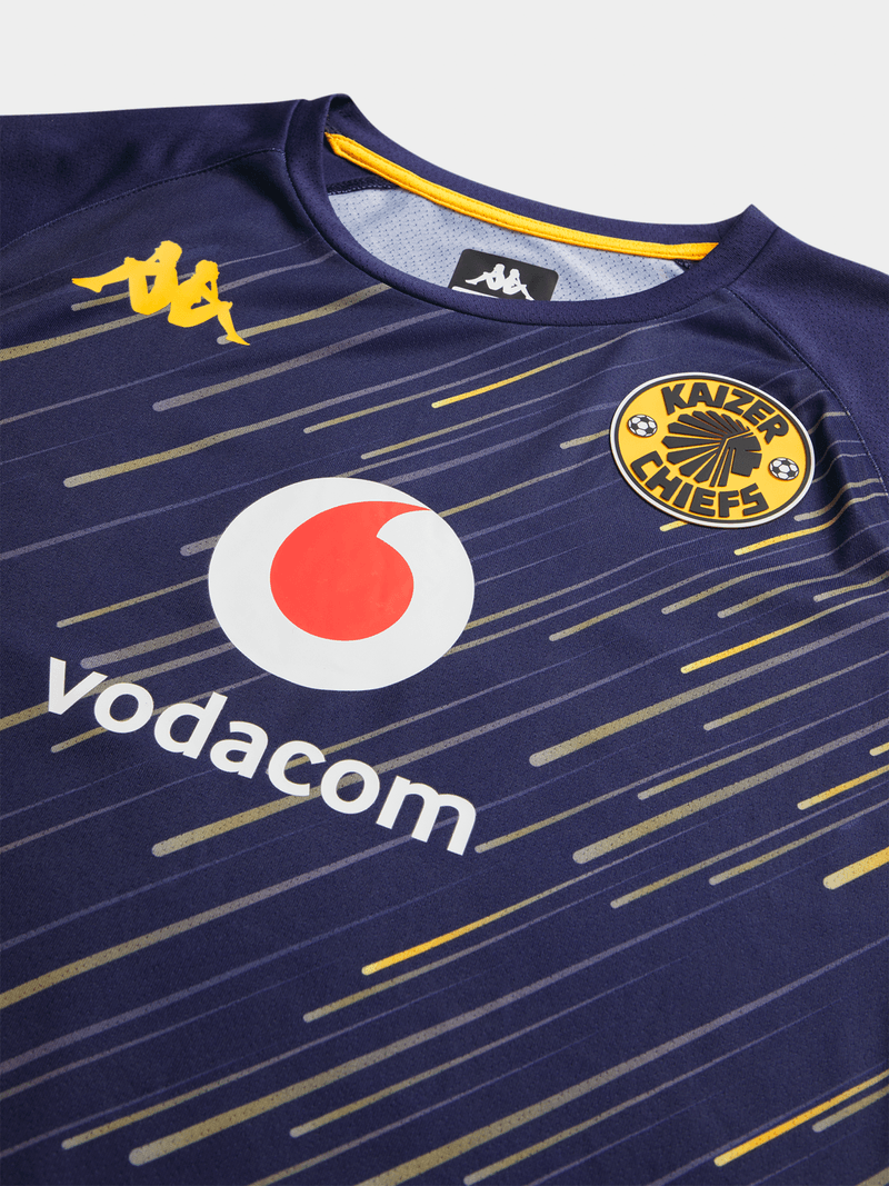 Kappa Men&#39;s Kaizer Chiefs Technical Warm Up 25/26 Blue/Yellow Soccer Jersey
