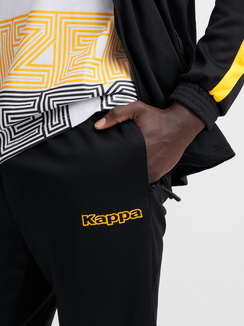 Kappa Men&#39;s Kaizer Chiefs Salcito Black Tracksuit - Comfortable Fan Sportswear Set