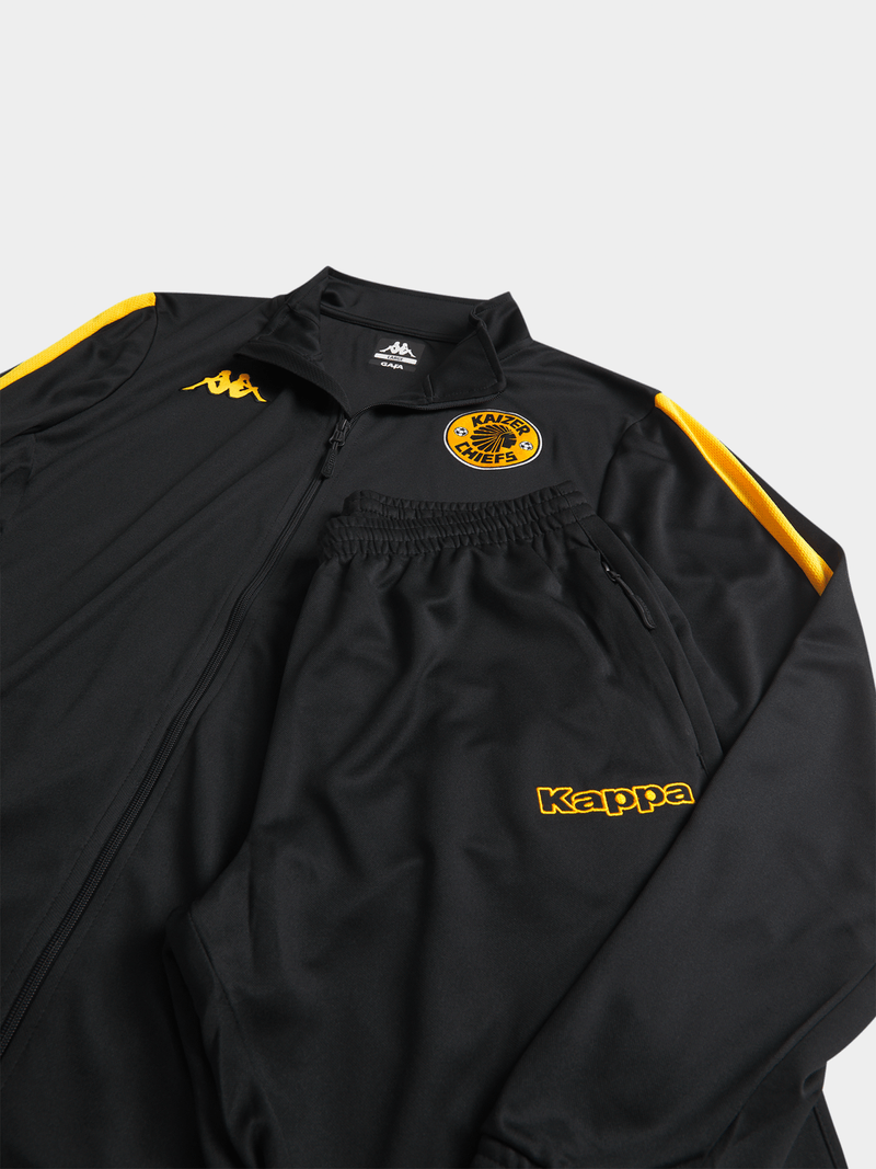 Kappa Men&#39;s Kaizer Chiefs Salcito Black Tracksuit - Premium Synthetic Comfort Set