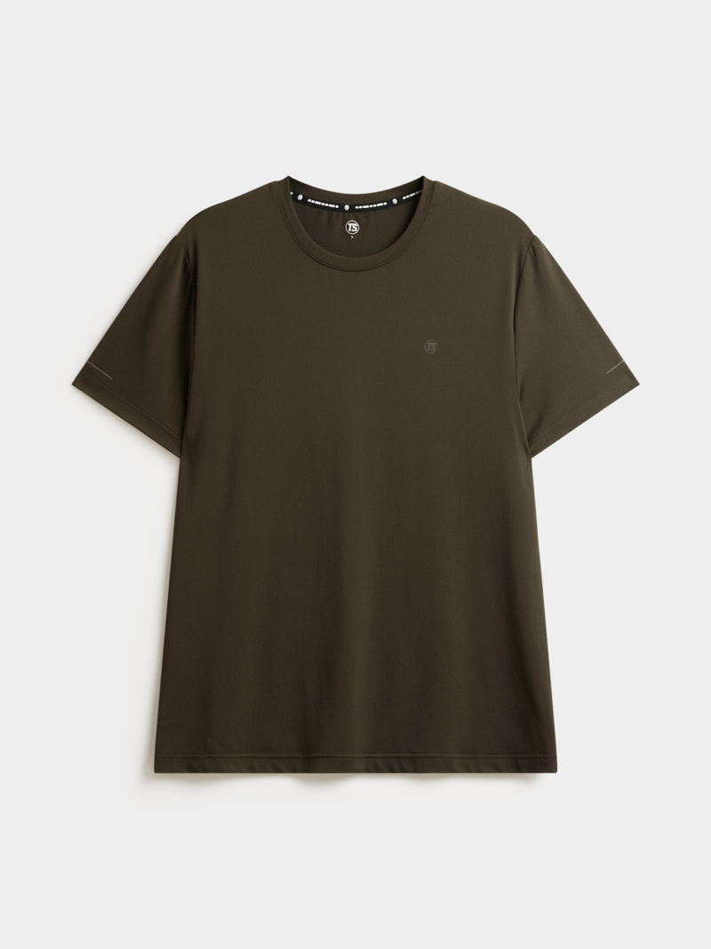 Men&#39;s Breathable Eyelet Performance Tee: Moisture-Wicking Athletic Workout Training T-Shirt