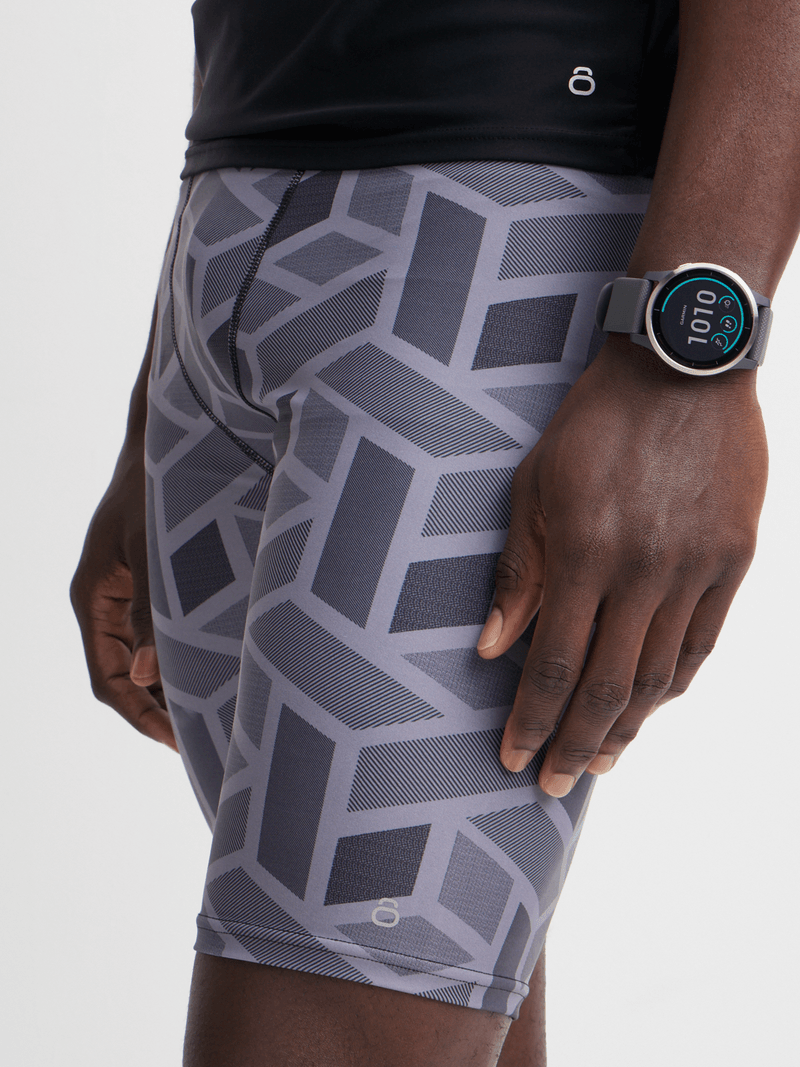 TS KB Men&#39;s All Over Print Grey Performance Swim Jammer Durable