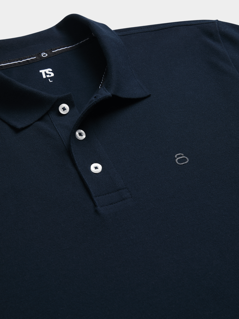 Men&#39;s Navy Pique Cotton Polo Shirt – Comfortable Everyday Golfer Top