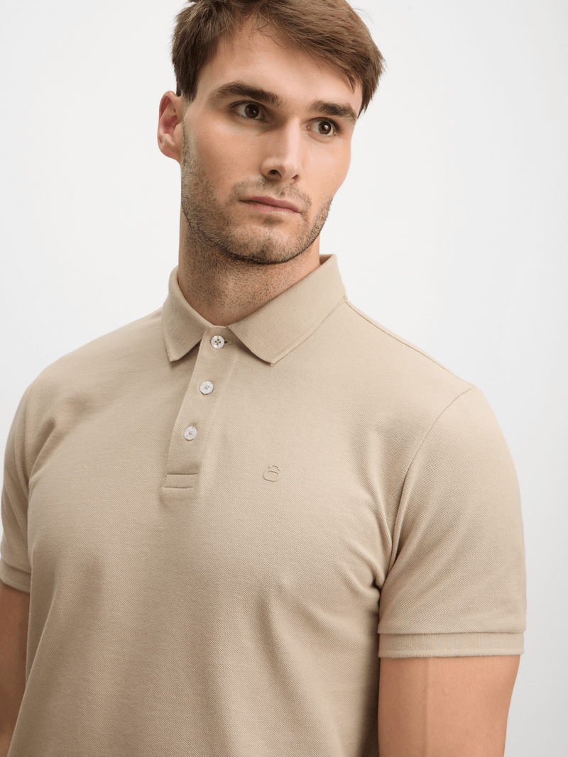 TS Men&#39;s Everyday Pique Stone Golfer Shirt - Comfortable Cotton Regular Fit