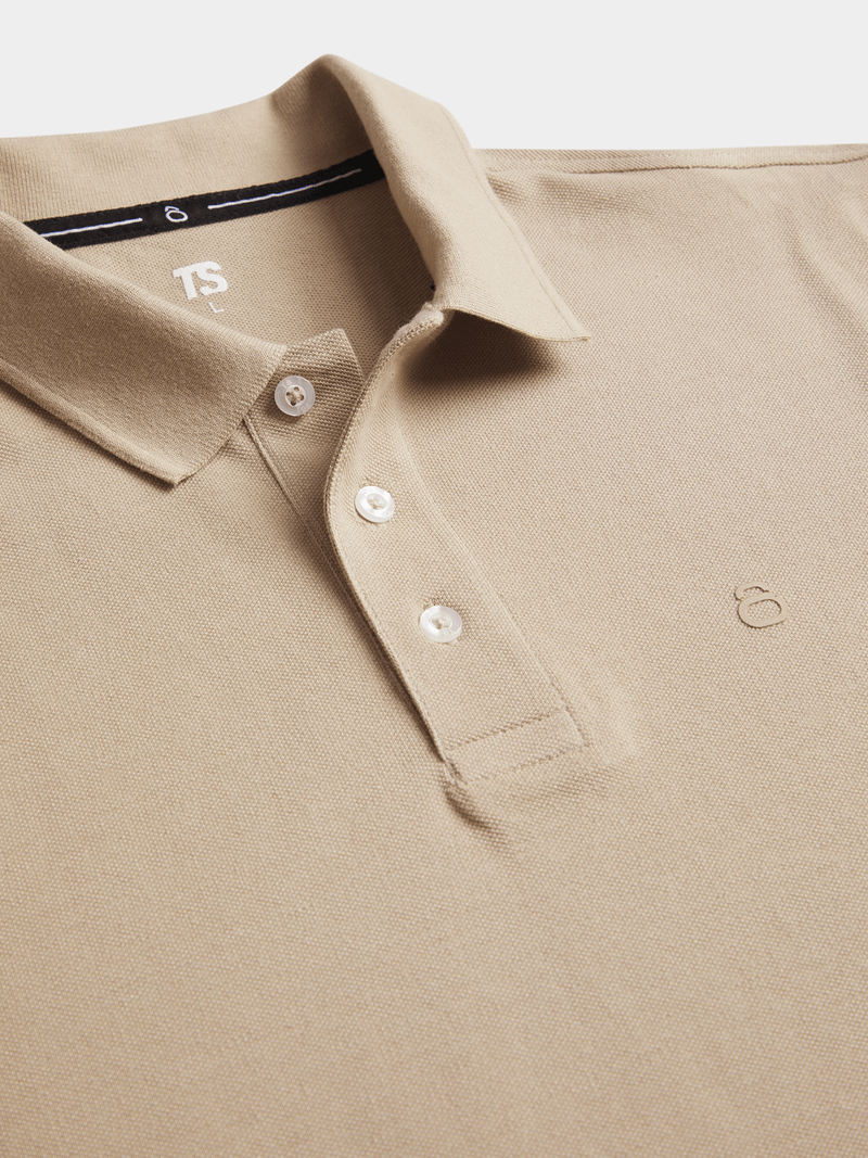 TS Men's Everyday Pique Stone Golfer Shirt - Comfortable Cotton Regular Fit