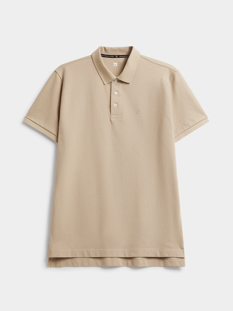 TS Men&#39;s Everyday Pique Stone Golfer Shirt - Comfortable Cotton Regular Fit