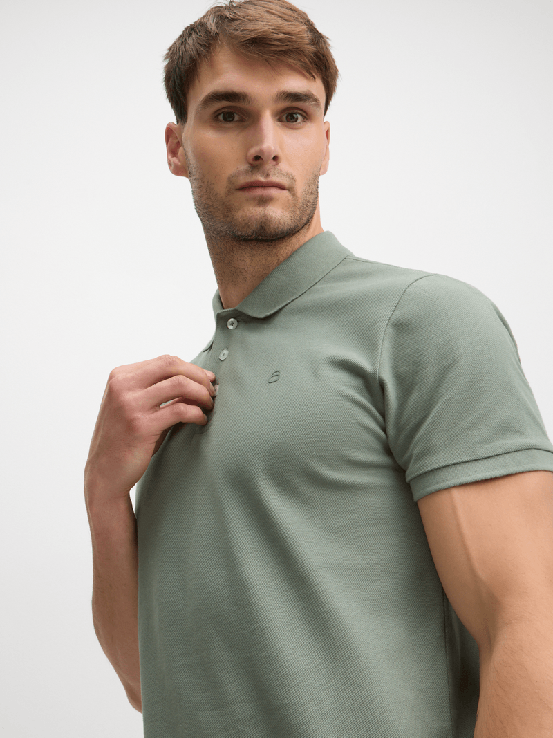 Men&#39;s Everyday Sage Pique Cotton Polo Shirt: Comfortable Regular Fit Golfer Top
